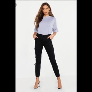 Boohoo Denim Cargo High Waist Trouser